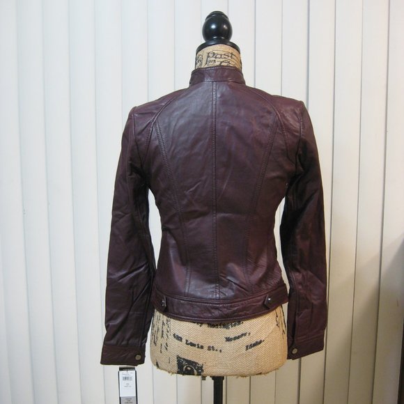 NWT Wilsons Leather red moto jacket coat XS extra small - Picture 5 of 10